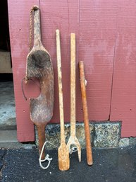 Vintage Wood Farm Tools