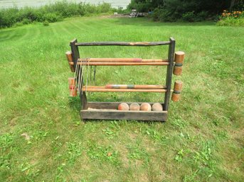 Antique Wood Croquet Game