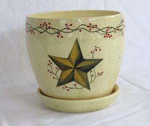 A Folk Art Design Ceramic Flower Pot