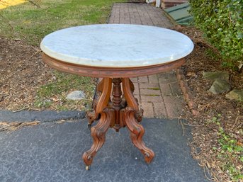 Victorian Marble-Top Center Table