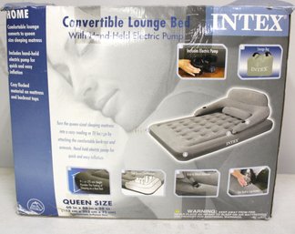 Intex Queen Convertible Lounge Bed  W/ Handheld Electric Pump