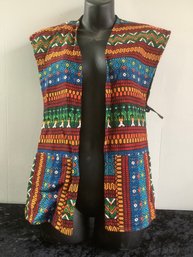 Vintage Mexican Aztec Guatemalan Tapestry Vest Size Small