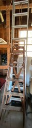 2 Ladders: 6' Wood Step Ladder And 24' Aluminum