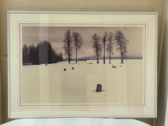 Winter Pasture 1986 Cascade Range Oregon Photograph By T. Styczynski, Signed