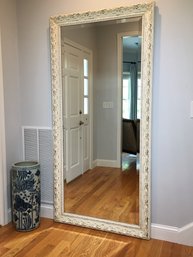 OVER 6.5 FEET TALL ! - Fabulous VERY Large Dressing / Wall Mirror - Wonderful Ornate Frame - Gold / White