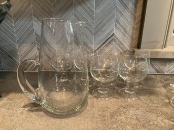 Cristal DArques Wine Glasses Made In France And Glass Pitcher