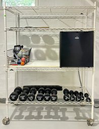 A Rolling Metal Storage Shelf (Contents Not Included)