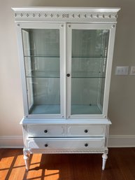 Beautiful White With Gold Accent Curio Cabinet