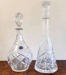 A Pairing Of Vintage Crystal Decanters