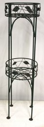 28' Tall Green Metal 2 Tier Plant Stand