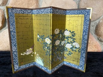 Vintage Japanese 4 Panel Masami Folding Miniature Screen