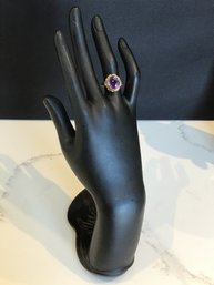 Absolutely STUNNING 14K Gold Amethyst Ring Size 7 3.65 Grams