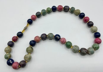 Nice Stone Beaded Necklace ~ Multi Color ~