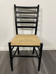 Black Wood Ladder Back And Rush Chair
