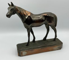 Vintage Armor Bronze Co Horse Bookend Or Doorstop