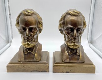 Vintage Metal Lincoln Bookends