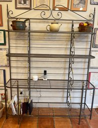 Oversized Coated Metal Baker's Rack With Brass Accents - 80' High