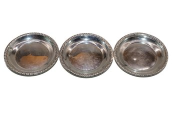 3 Small Sterling Silver Trays Hallmarked - 50 Grams