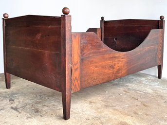 An Early 19th Century Spanish Twin Day Bed In Dark Oak