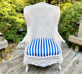 White Rattan And Wicker Statement Chair