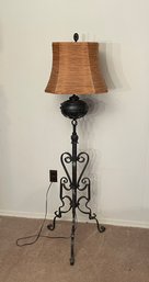 Antique Wrought Iron Lantern Floor Lamp