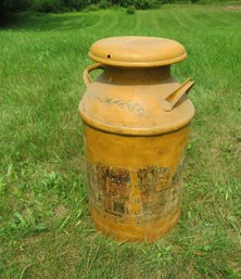 Antique Yellow Milk Can First Creamery Amherst, Ma