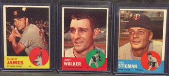 (3) 1963 Topps Baseball Cards - M