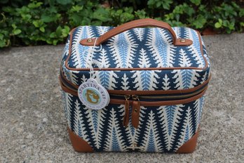 Spartina 449 Woven Linen Genuine Leather Travel Box