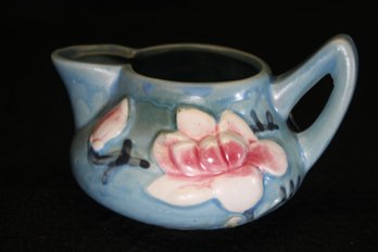 Vintage Blue Floral Roseville Pottery Creamer