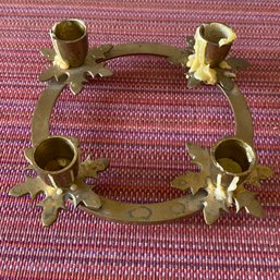 Four Candle Brass Holder 8x2in Heavy Solid Beauty