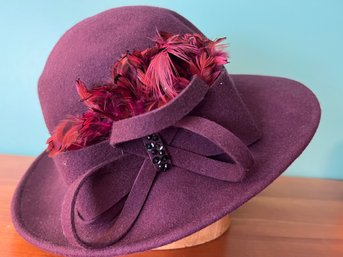 Plum Purple Betmar Felted Wool Hat