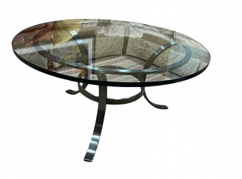 Bespoke Glass & Steel Coffee Table  26'Diameter X 18' High