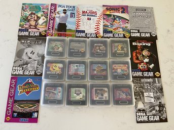 Lot Of GAME GEAR Games In Cases & Various Booklets