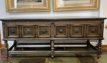 Large Stately Double Drawer Credenza By JK Rishel Furniture