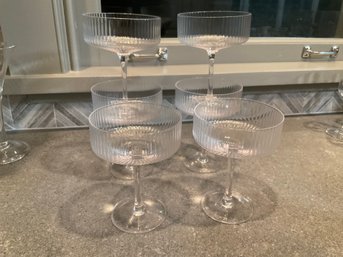 Ribbed Coupe Champagne Glasses