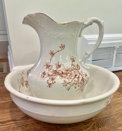 Anchor Pottery Pitcher And Wash Basin