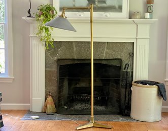 Mirror Lined Floor Lamp With Adjustable Shade