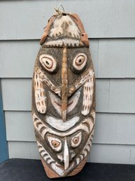 Early New Guinea Carved Two Face Tribal Mask/sculpture