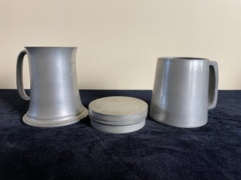 Set Of 2 Pewter Tankers