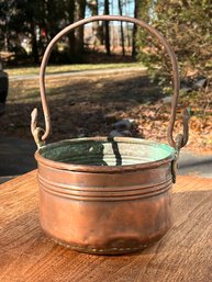 Antique Copper Bucket With Handle