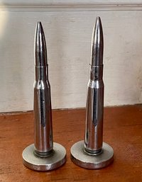 Two 6' Mounted Bullet Shaped Display Pieces