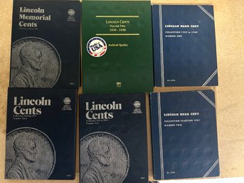 Nice Lot Of 6 Books Of Lincoln Pennies