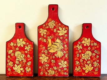 A Trio Of Hand Painted Country French Cutting Boards