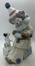 LLADRO Porcelain Figure- #5279 PIERROT CONCERTINA WITH PUPPY