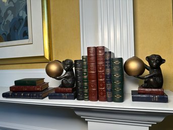 Monkey Book Ends With Faux Books