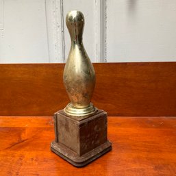 A Vintage Metal Bowling Trophy