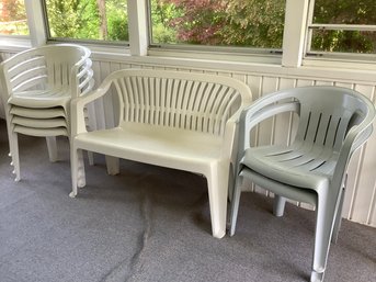 PROGARDEN PATIO BENCH AND CHAIRS