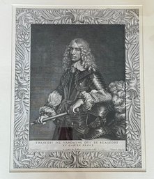 Antique Engraving Of Francois De Vandosme Duc De Beaufort Et Pair De France