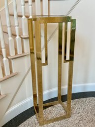 Tall  Art Deco Brass With Smoked Glass Stand