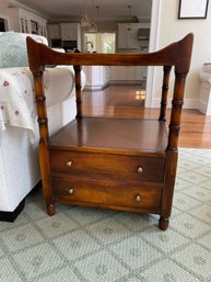 Mahogany Two Tier Side Table With Gallery Top